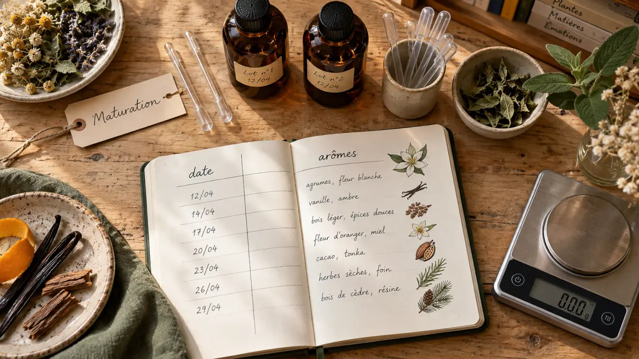 Temps de maturation e liquide : flacons et carnet d’arômes